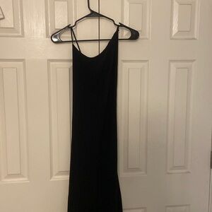 Zara dress. New with tags. Black with A-symmetrical neck. Size M